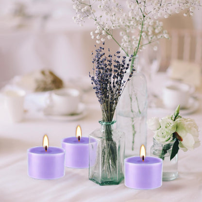 Rose Scented Candle Tealight Candles in Clear Cup, 8 Hours Consistent Smkless Clean Burning, Great for Valentine's Day Holiday, Wedding, Spa, Emergency and Home Decoration（Pink，50 Pack）