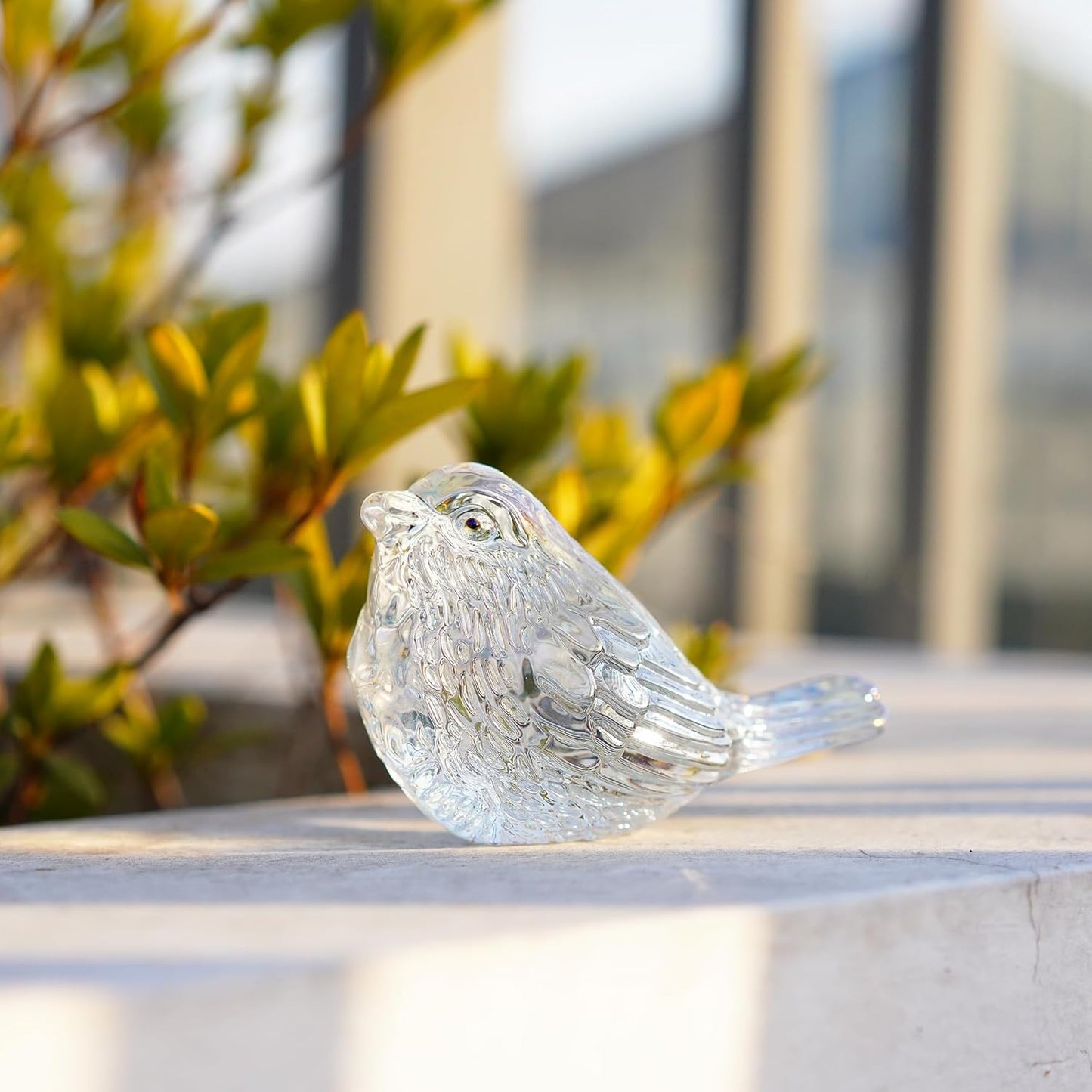 H&D HYALINE & DORA Blue Glass Bird Figurines Bird Gifts for Bird Lovers Women Crystal Glass Animal Figurine Collectible for Home Shelf Decor