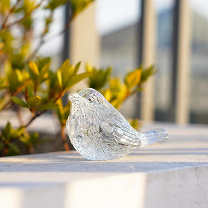 H&D HYALINE & DORA Blue Glass Bird Figurines Bird Gifts for Bird Lovers Women Crystal Glass Animal Figurine Collectible for Home Shelf Decor