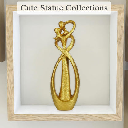 Trycooling Kissing Lovers Statue Abstract Sculpture Resin Statues for Home Decor Modern Home Office Desktop Shelf Bookshelf Decor (Sandstone, Small)