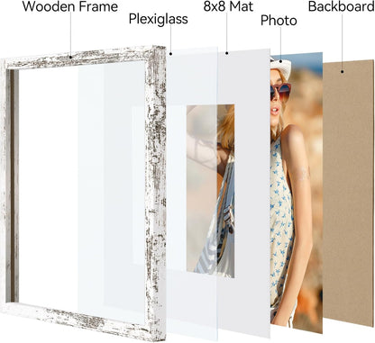 Vittanly 11x14 Picture Frame, Display Pictures 8x10 with Mat or 11x14 without Mat, Photo Frame for Wall Mounting, Black, 1 Pack - Colors B