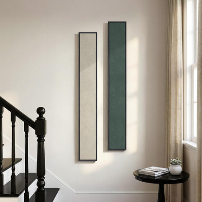 Long Narrow Framed Neutral Abstract Vertical Wall Art Set, 2 Piece Modern Canvas Prints Paintings Artwork for Walls, Beige and Brown Minimalist Pictures for Hallway Entryway Living Room Bedroom Decor