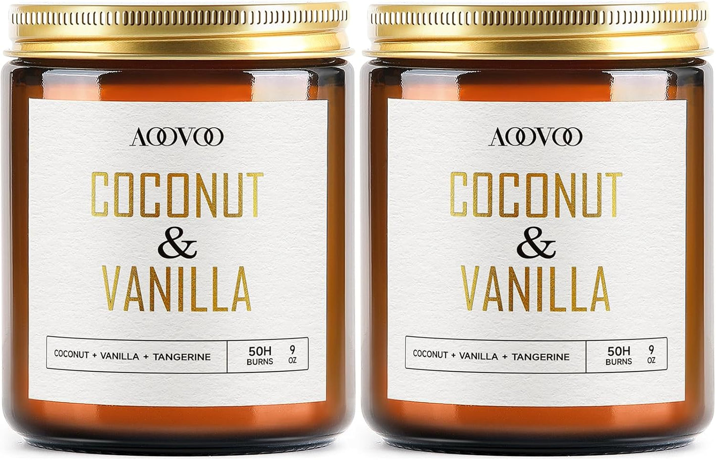 AOOVOO Coconut Vanilla Candles - 9 oz Scented Candles, Aromatherapy Candle, Soy Candle for Home Scented