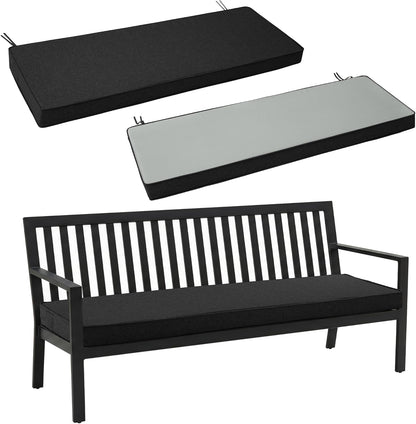 Outdoor Bench Cushion, Water-Resistant & Fade-Resistant, Porch Swing Cushions with Ties, Patio Furniture Seat Pads for Garden Loveseat Settee, Removable Cover Non-Slip Bottom, 48 x 16 Inch, Natural