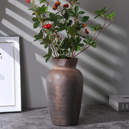 Rustic Vases for Home Decor. Ceramic Vase for Dining Table Decor. Terracotta Decorative Vase 6.1IN. ZSHLXM