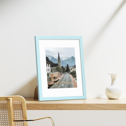 Vittanly 8x10 Picture Frames Set of 9, Shatter Resistant Plexiglass, Display 5x7 Pictures with Mat or 8x10 without Mat, Photo Frames for Wall or Tabletop, Engineered Wood, Black - Colors B