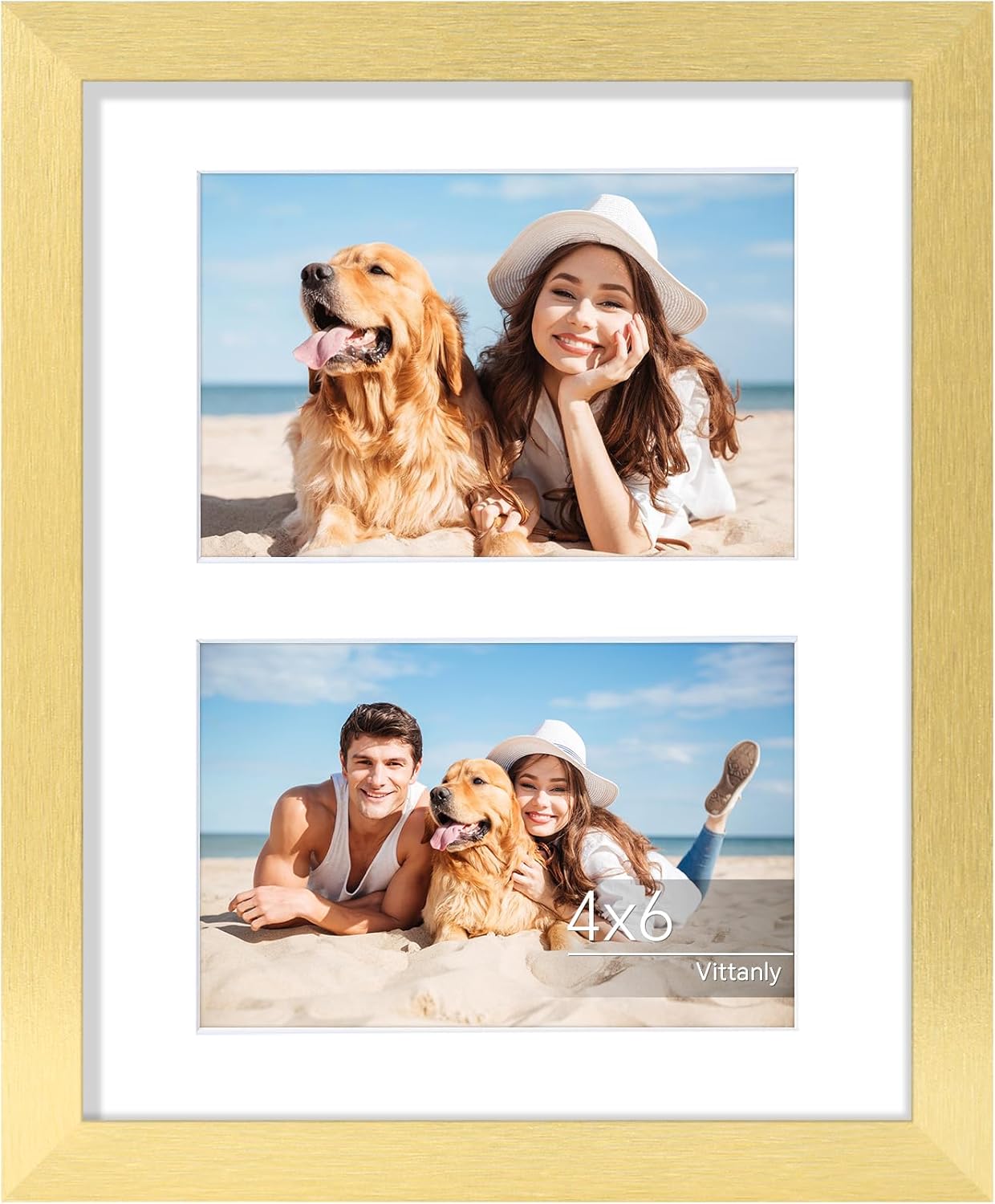 Vittanly 11x14 Collage Picture Frame, Displays 5Pcs 4x6 Pictures with Mat or 1Pcs 11x14 without Mat for Wall Mounting, Picture Frames Collage Wall Decor in Black, 1 Pack