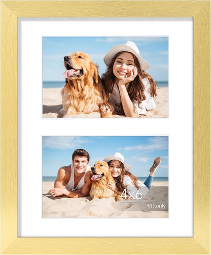 Vittanly 11x14 Collage Picture Frame, Displays 5Pcs 4x6 Pictures with Mat or 1Pcs 11x14 without Mat for Wall Mounting, Picture Frames Collage Wall Decor in Black, 1 Pack