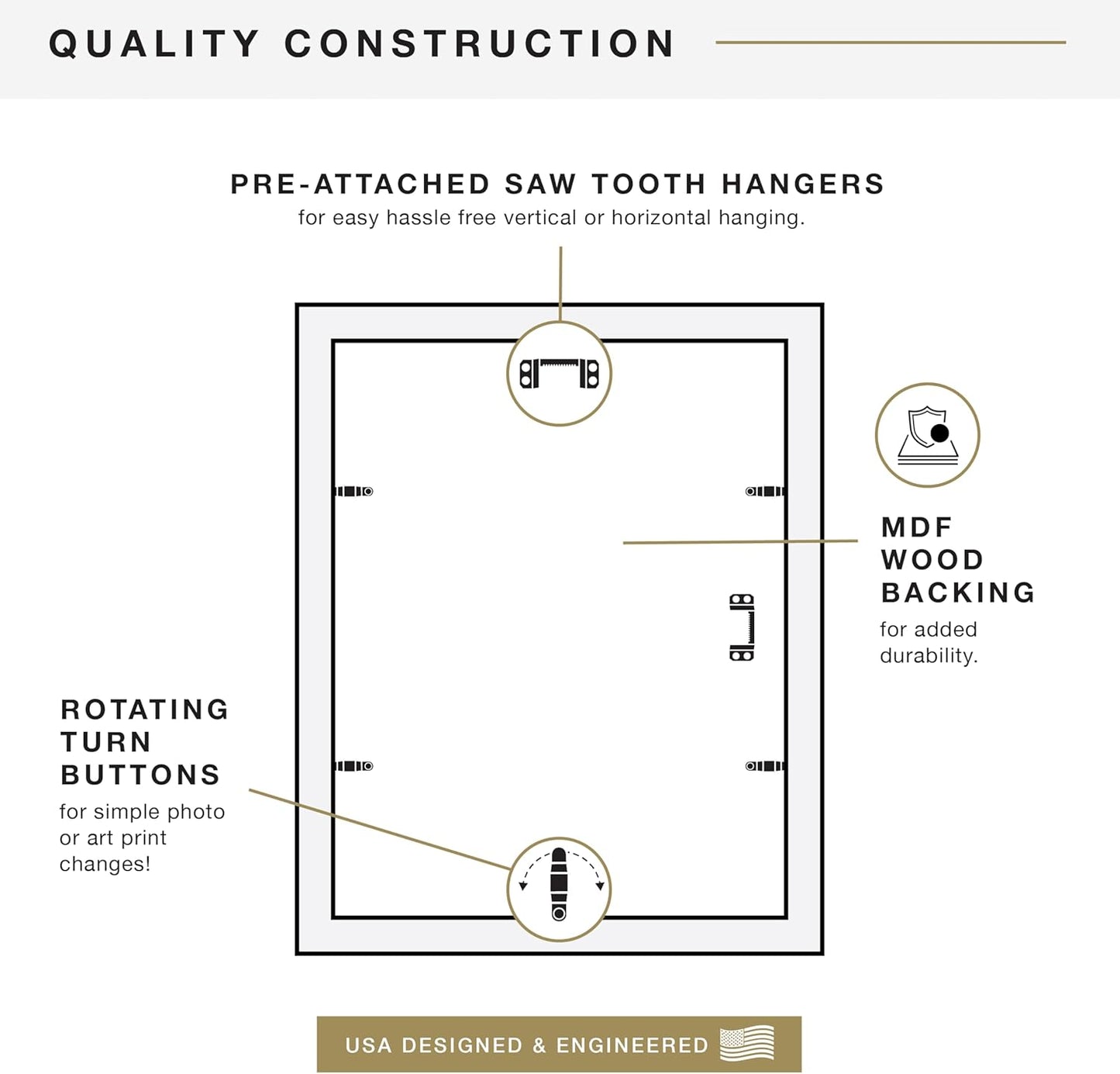 MCS Studio Gallery 16x24 Poster Frame Black Woodgrain Engineered Wood, Vertical & Horizontal Wall Hanging Large Picture Frame for Photos, Posters & Art Prints (1-Pack)