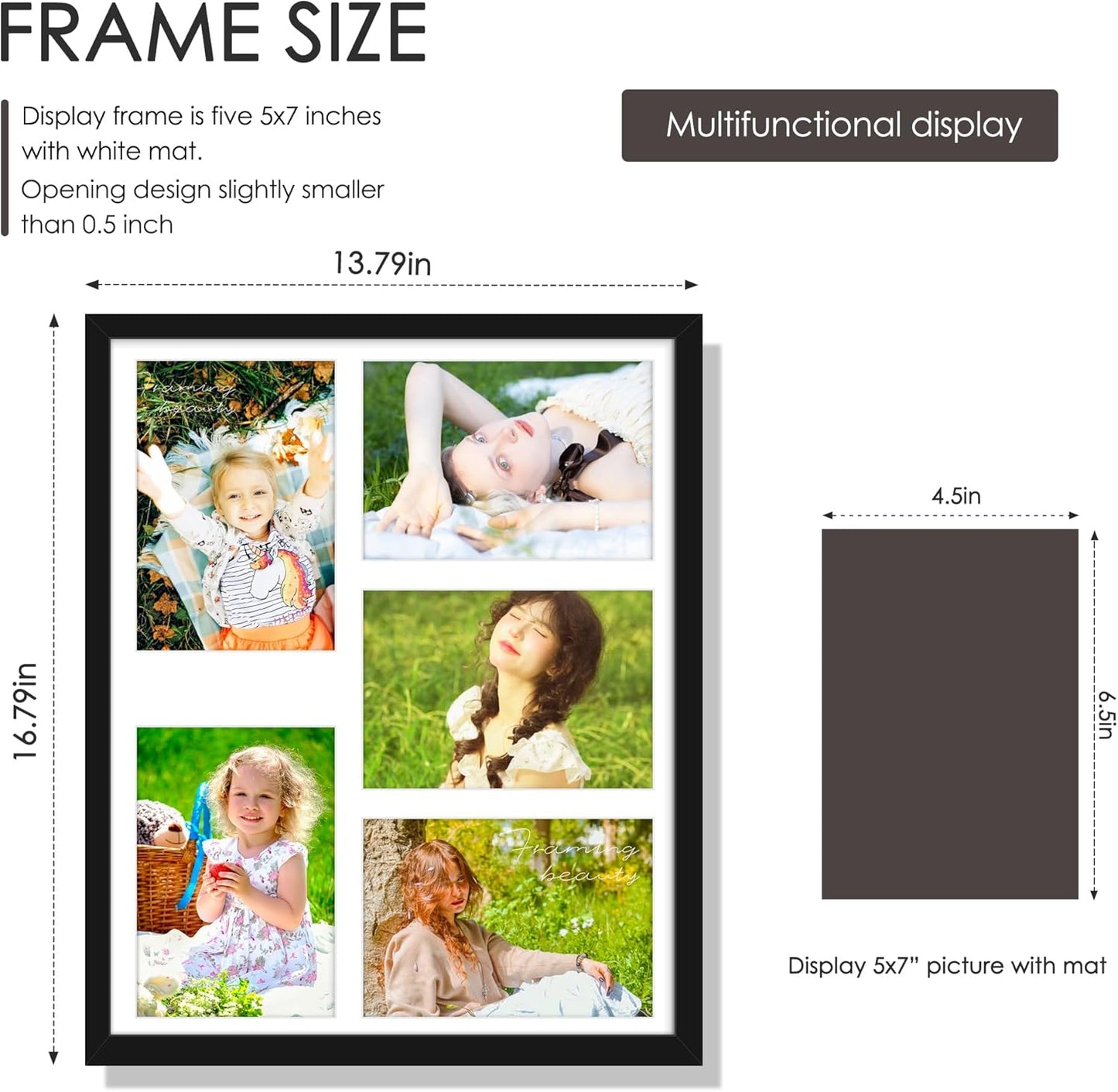 DUENPY 14x26 Collage Picture Frame 4x6 Collage Picture Frame Displays Twelve 4x6 inch Photos Available Horizontal Wall Mounting Display and Vertical Black - Colors A