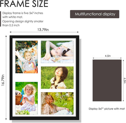 DUENPY 14x26 Collage Picture Frame 4x6 Collage Picture Frame Displays Twelve 4x6 inch Photos Available Horizontal Wall Mounting Display and Vertical Black - Colors A