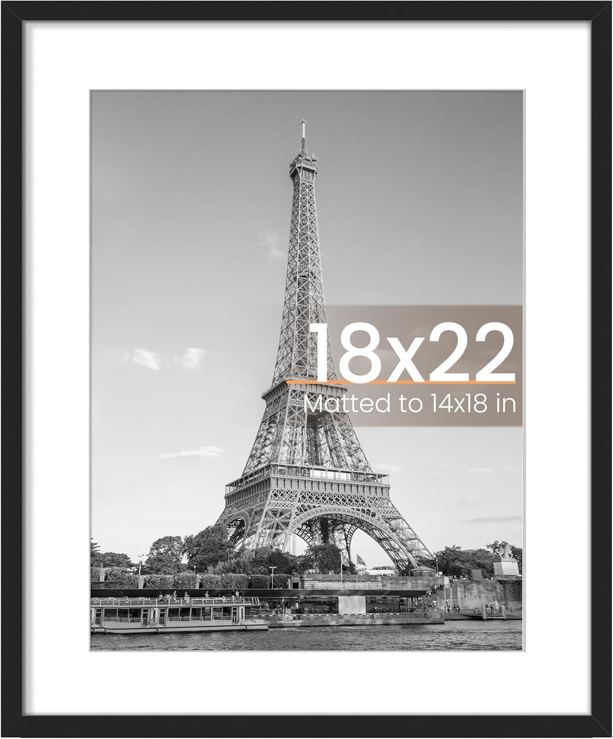 upsimples 8x10 Picture Frame, Display Pictures 5x7 with Mat or 8x10 Without Mat, Wall Hanging Photo Frame, Black, 1 Pack - Colors A