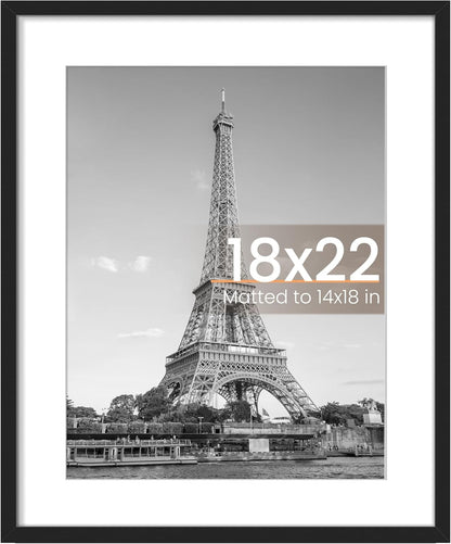 upsimples 8x10 Picture Frame, Display Pictures 5x7 with Mat or 8x10 Without Mat, Wall Hanging Photo Frame, Black, 1 Pack - Colors A