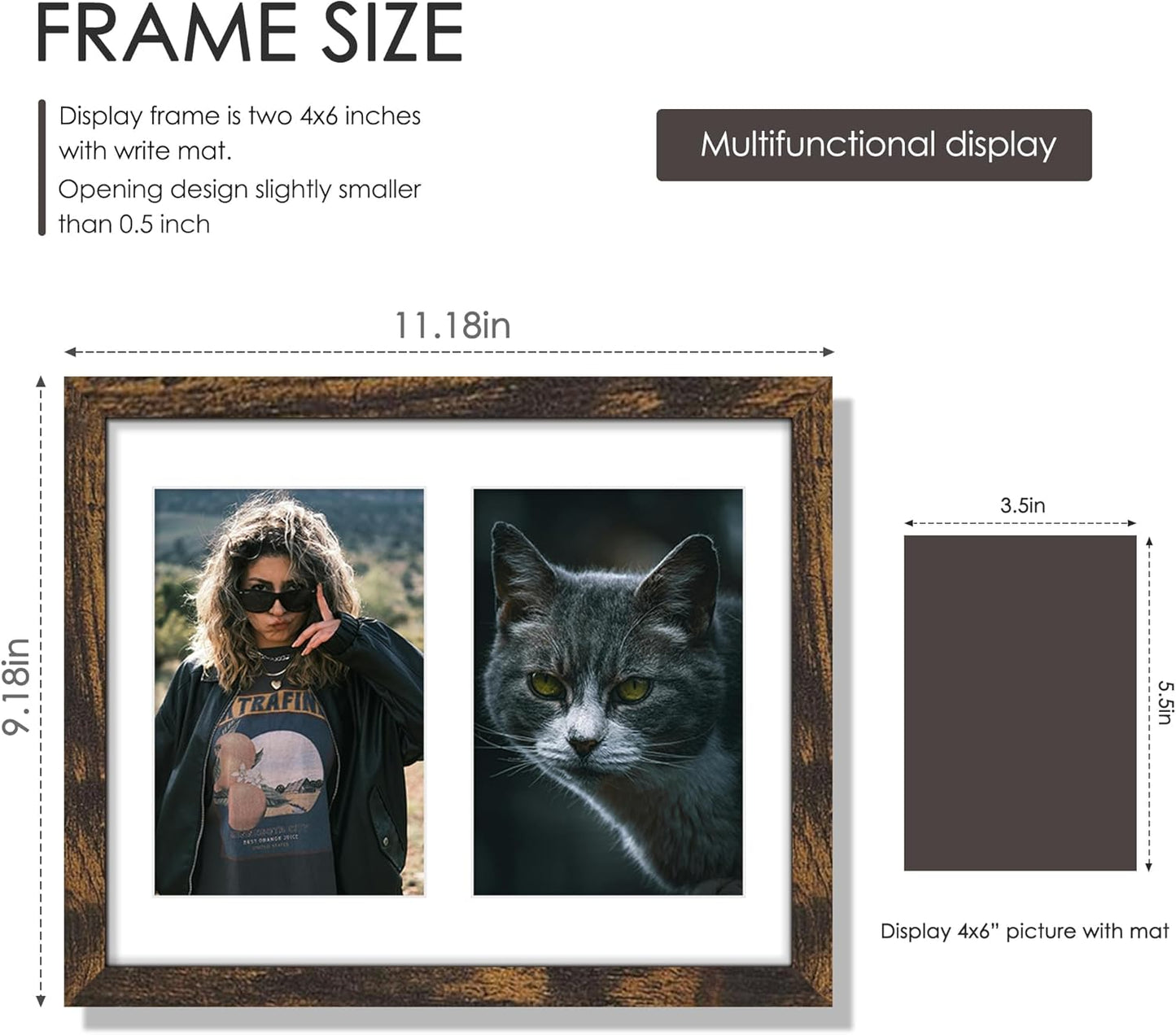 DUENPY 14x26 Collage Picture Frame 4x6 Collage Picture Frame Displays Twelve 4x6 inch Photos Available Horizontal Wall Mounting Display and Vertical Black - Colors A
