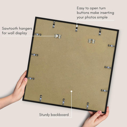Americanflat 24x36 Poster Frame with Polished Plexiglass - Streamline Collection - Thin Border Picture Frame for Wall Display - Hanging Hardware Included - Black - Colors C