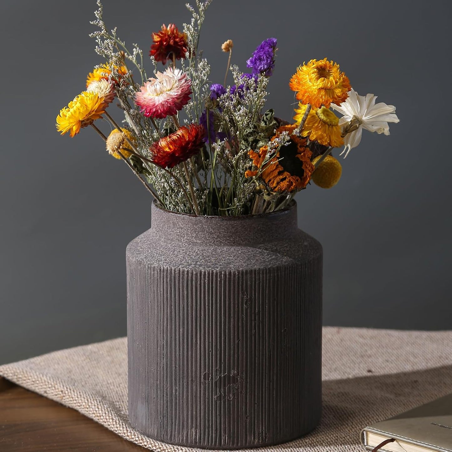 Rustic Vases for Home Decor. Ceramic Vase for Dining Table Decor. Terracotta Decorative Vase 6.1IN. ZSHLXM