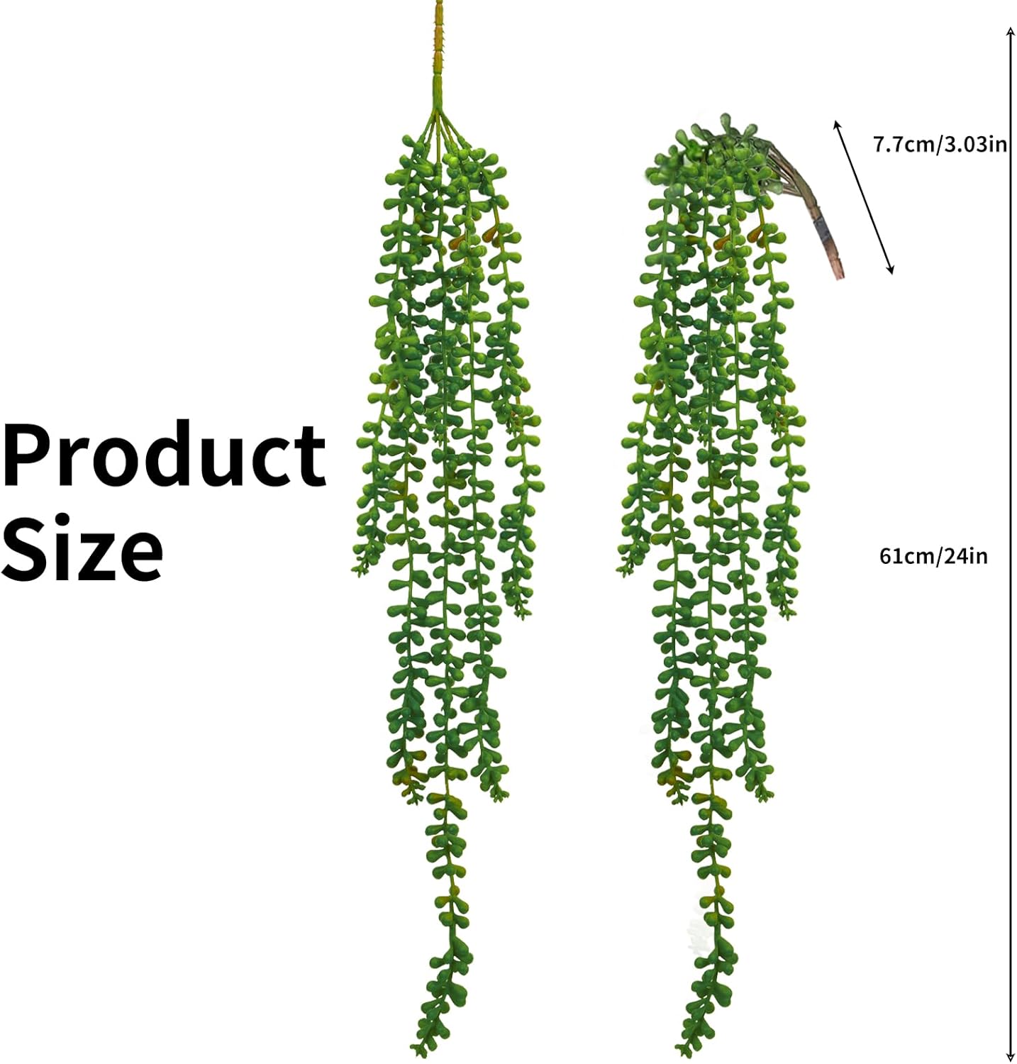 CEWOR 4pcs Fake Hanging Plants, String of Pearls Artificial Hanging Succulents Greenery Wall Backdrop Decor, Artificial Plants Indoor for Home Garden Outdoor Decoration