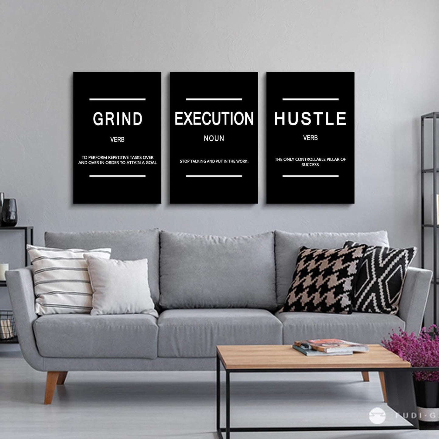 Inspirational Canvas Painting Wall Art -EPHANY ART,Mindset Quotes Prints, Success Framed Entrepreneur Poster Positive Quotes Wall Poster for Home Office Workplace (M-3pcs,12x16inchx3pcs)