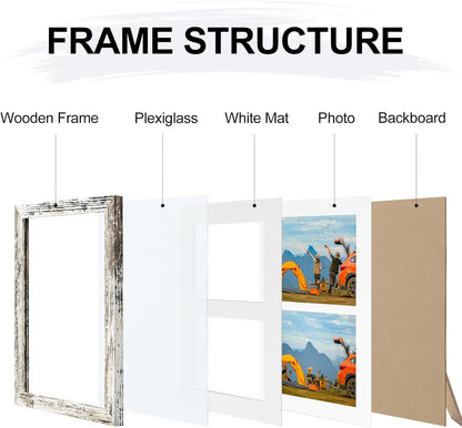 Vittanly 11x14 Collage Picture Frame, Displays 5Pcs 4x6 Pictures with Mat or 1Pcs 11x14 without Mat for Wall Mounting, Picture Frames Collage Wall Decor in Black, 1 Pack