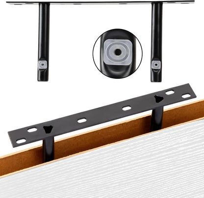 Fixwal Black Floating Shelves for Wall, Rustic Wood Shelves for Bathroom, Living Room, Bedroom and Kitchen, Wall Shelves for Storage, Books, Room Decor (Set of 4, 15.8 Inch)