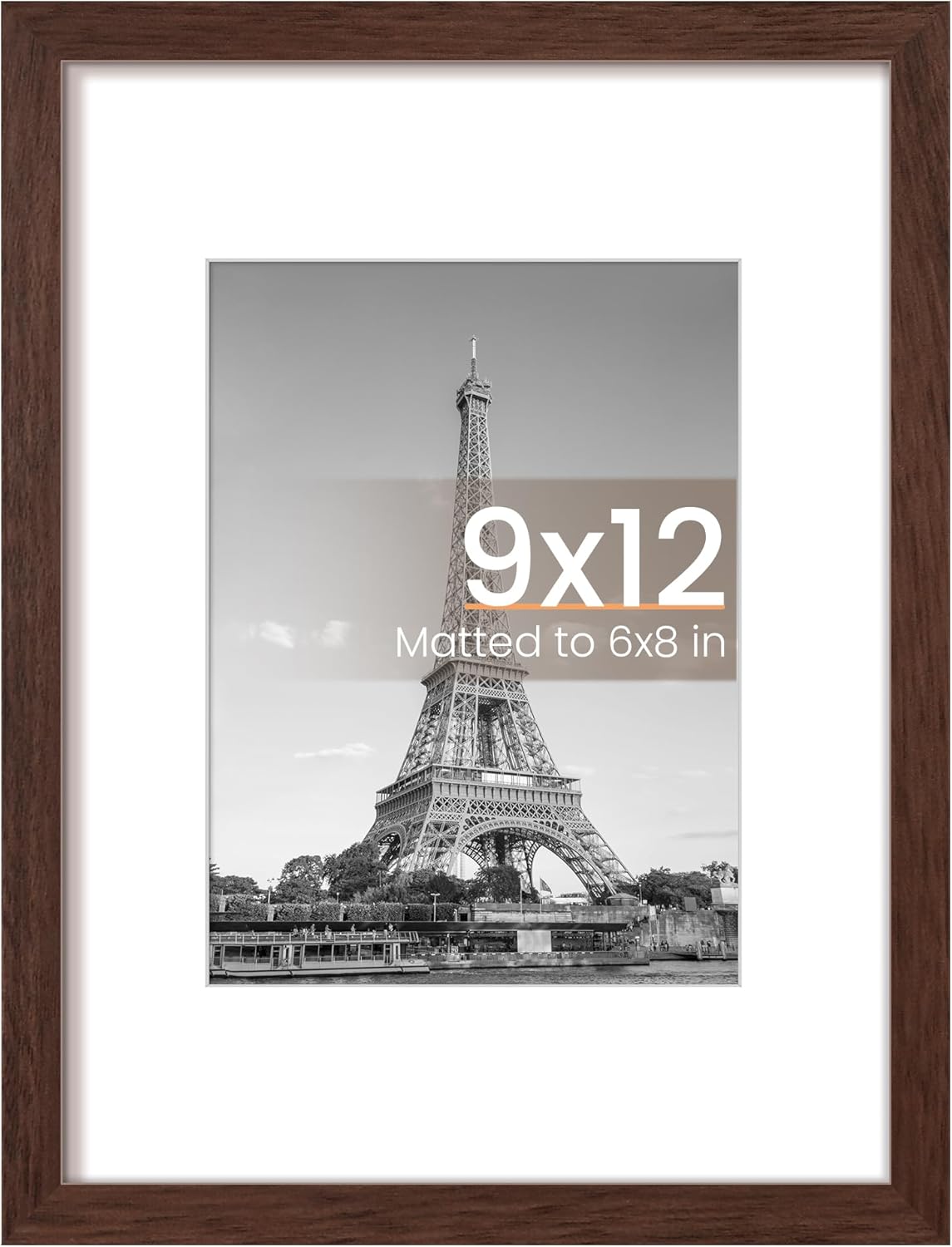 upsimples 8x10 Picture Frame, Display Pictures 5x7 with Mat or 8x10 Without Mat, Wall Hanging Photo Frame, Black, 1 Pack - Colors B