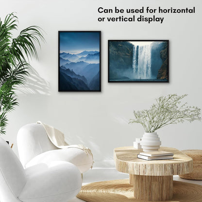 Americanflat 24x36 Poster Frame with Polished Plexiglass - Streamline Collection - Thin Border Picture Frame for Wall Display - Hanging Hardware Included - Black - Colors C