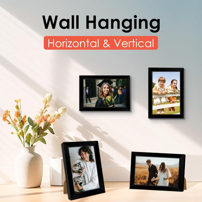 FIXSMITH 10 Pack Picture Frames Collage Wall Decor for Mounting or Tabletop Display, Gallery Wall Frame Set with Two 8x10 Black Frames, Four 5x7 Frames and Four 4x6 Frames, Multi-Pack Photo Frame Set