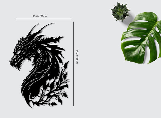 Benziso Dragon Metal Wall Art Medieval Decor Fantasy Decorations (colorful-1)