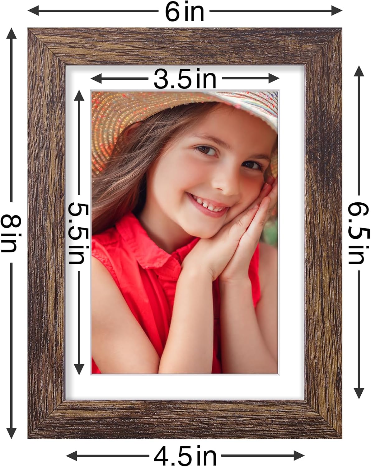Vittanly 8x10 Picture Frames Set of 9, Shatter Resistant Plexiglass, Display 5x7 Pictures with Mat or 8x10 without Mat, Photo Frames for Wall or Tabletop, Engineered Wood, Black - Colors A