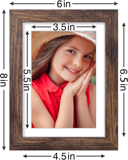 Vittanly 8x10 Picture Frames Set of 9, Shatter Resistant Plexiglass, Display 5x7 Pictures with Mat or 8x10 without Mat, Photo Frames for Wall or Tabletop, Engineered Wood, Black - Colors A
