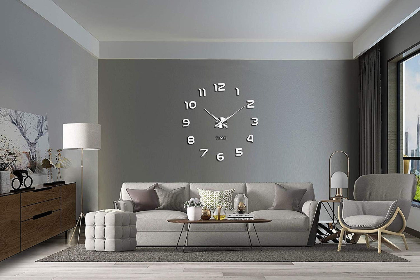 VANGOLD Large Wall Clocks for Living Room Decor, Decorative Wall Clocks Battery Operated (Black Wall Decor)