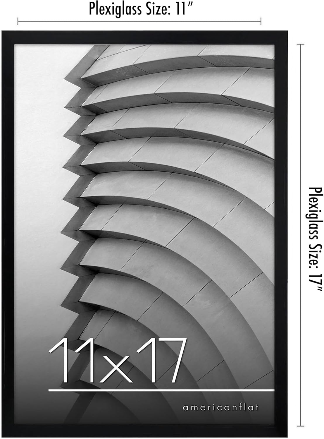 Americanflat 24x36 Poster Frame with Polished Plexiglass - Streamline Collection - Thin Border Picture Frame for Wall Display - Hanging Hardware Included - Black - Colors B