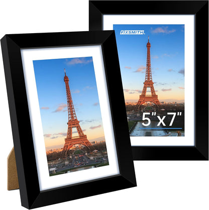 FIXSMITH 10 Pack Picture Frames Collage Wall Decor for Mounting or Tabletop Display, Gallery Wall Frame Set with Two 8x10 Black Frames, Four 5x7 Frames and Four 4x6 Frames, Multi-Pack Photo Frame Set