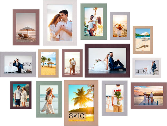 Funtopia Picture Frames, 10 Pack Picture Frames Collage Wall Decor, Gallery Wall Frame Set for Wall or Tabletop Display, Multi-size with 8x10, 5x7, 4x6 Family Photo Frames
