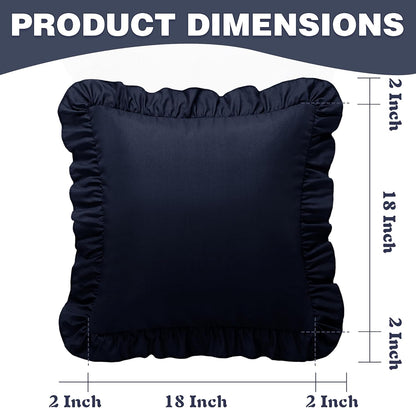 KKJIAF Ruffle Pillow Cases 26x26 Inches, White Square Ruffled Pillow Covers Set of 2, Microfiber Wrinkle Resistant Pillow Shams with Envelope Closure for Sofa Bed Living Room