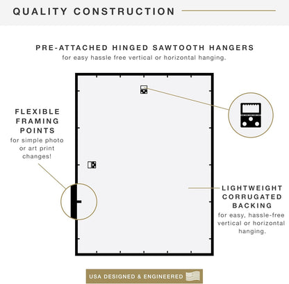 MCS Trendsetter 24x36 Poster Frame Black High-Gloss, Vertical & Horizontal Wall Hanging Large Picture Frame for Photos, Posters & Art Prints (1-Pack)