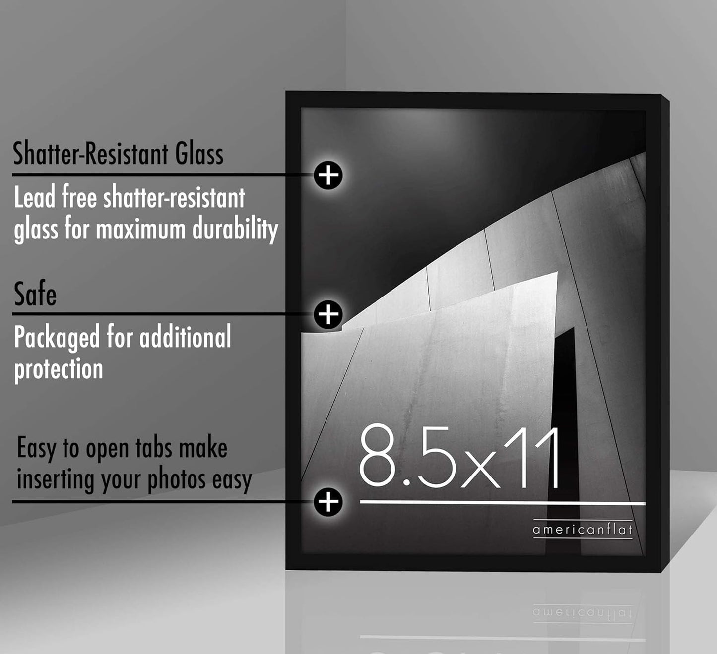 Americanflat 24x36 Poster Frame with Polished Plexiglass - Streamline Collection - Thin Border Picture Frame for Wall Display - Hanging Hardware Included - Black - Colors D