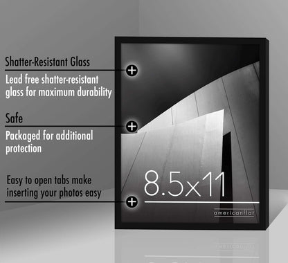 Americanflat 24x36 Poster Frame with Polished Plexiglass - Streamline Collection - Thin Border Picture Frame for Wall Display - Hanging Hardware Included - Black - Colors D