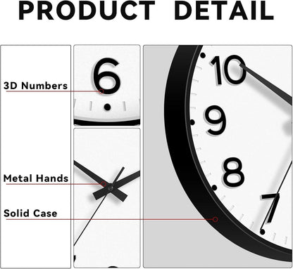 Roymnie Wall Clock Green, Silent Wall Clocks Battery Operated 8 Inch-Modern Non Ticking Analog Clock Decorative for Kitchen Office Bathroom Bedroom(Gold)