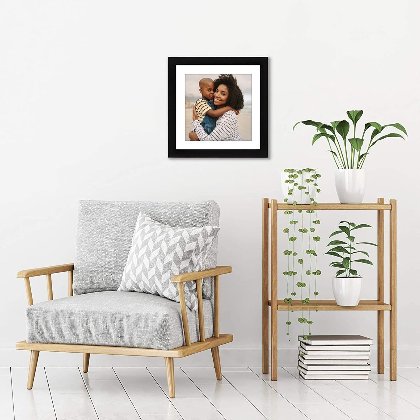 Americanflat 8x10 Picture Frame with Shatter-Resistant Glass - Use as 5x7 Frame with Mat or Display 8x10 Photo Without Mat - Signature Collection - Picture Frames for Tabletop and Wall Display - Black