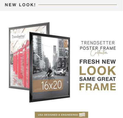 MCS Trendsetter 24x36 Poster Frame Black High-Gloss, Vertical & Horizontal Wall Hanging Large Picture Frame for Photos, Posters & Art Prints (1-Pack)