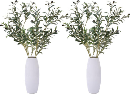 Heleze 39 Inch Artificial Olive Branches for Vases, Fake Plants Greenery Stems with 222 Leaves Faux Olive Tree Branches Home Decor Indoor 4PCS