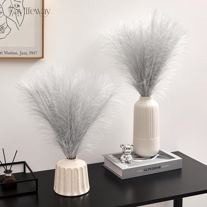 50pcs Pampas Grass 17in for Living Room Decor, Blush Pink Pampas Grass Decor, Fluffy Pink Flowers for Home Birthday Bathroom Baby Shower Wall Bow Decor(Blush & Cream & Pink)
