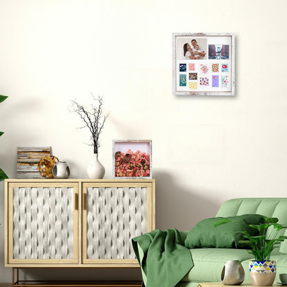 Califortree 8x8 Shadow Box Frame with Soft Linen Back - Push Pins Included, Memory Box Display Case for Flower, Tickets and 3D Items, Black