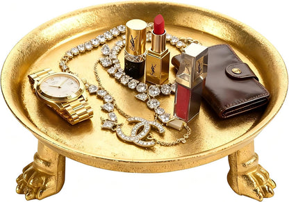 khtumeware 4.5 Inch 100% Solid Brass Clawfoot Candle Dish - Antique Pedestal Dish - Candle Holder - Jewelry Holder - Perfect for Wax Candles, Rings, and Trinkets