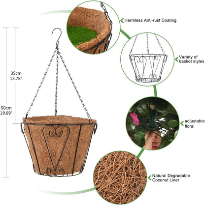 INQCMY Artificial Fake Hanging Plants Flowers Basket for Spring Summer Outdoor Outside Decoration,Faux Silk Begonia Flower in Planter Look Real UV Resistant for Home Porch Patio Balcony Yard Decor