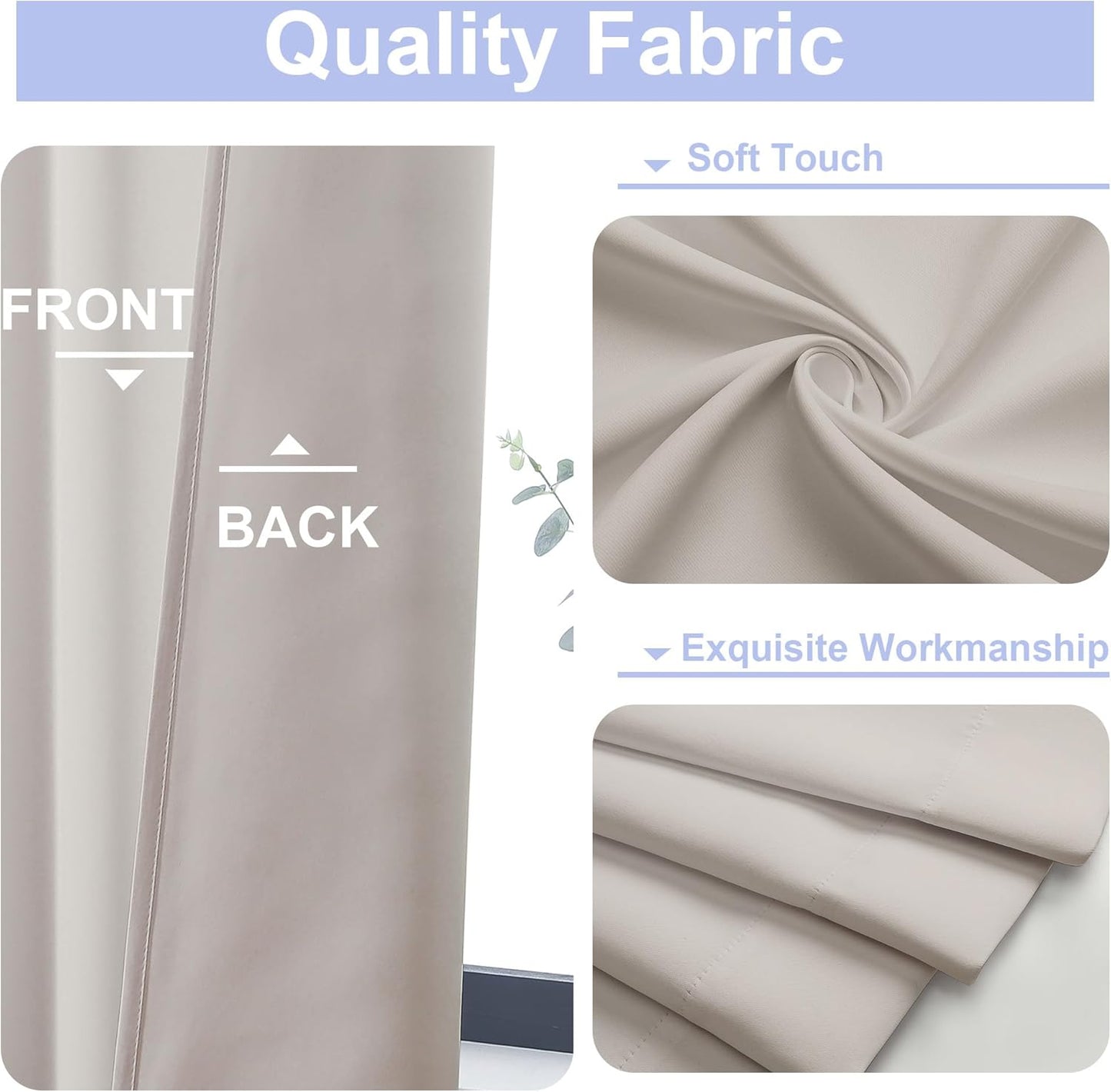Simplebrand Ava Sage Green Blackout Curtains for Bedroom 63 Inch Length 2 Panels Set, Solid Thermal Insulated Energy Saving Rod Pocket Window Treatment Curtains Blackout Drapes, W40 x L63 Inch, Sage - Colors A