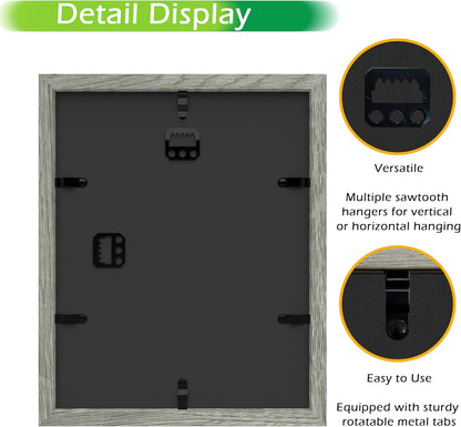 FrameWorks 11” x 14” Dark Oak Wooden Shadow Box Frame – Display Case with Soft Felt Back, Memory Box with Tempered Glass, Display Box with Elegant White Ball Push Pins, Wooden Flower Box