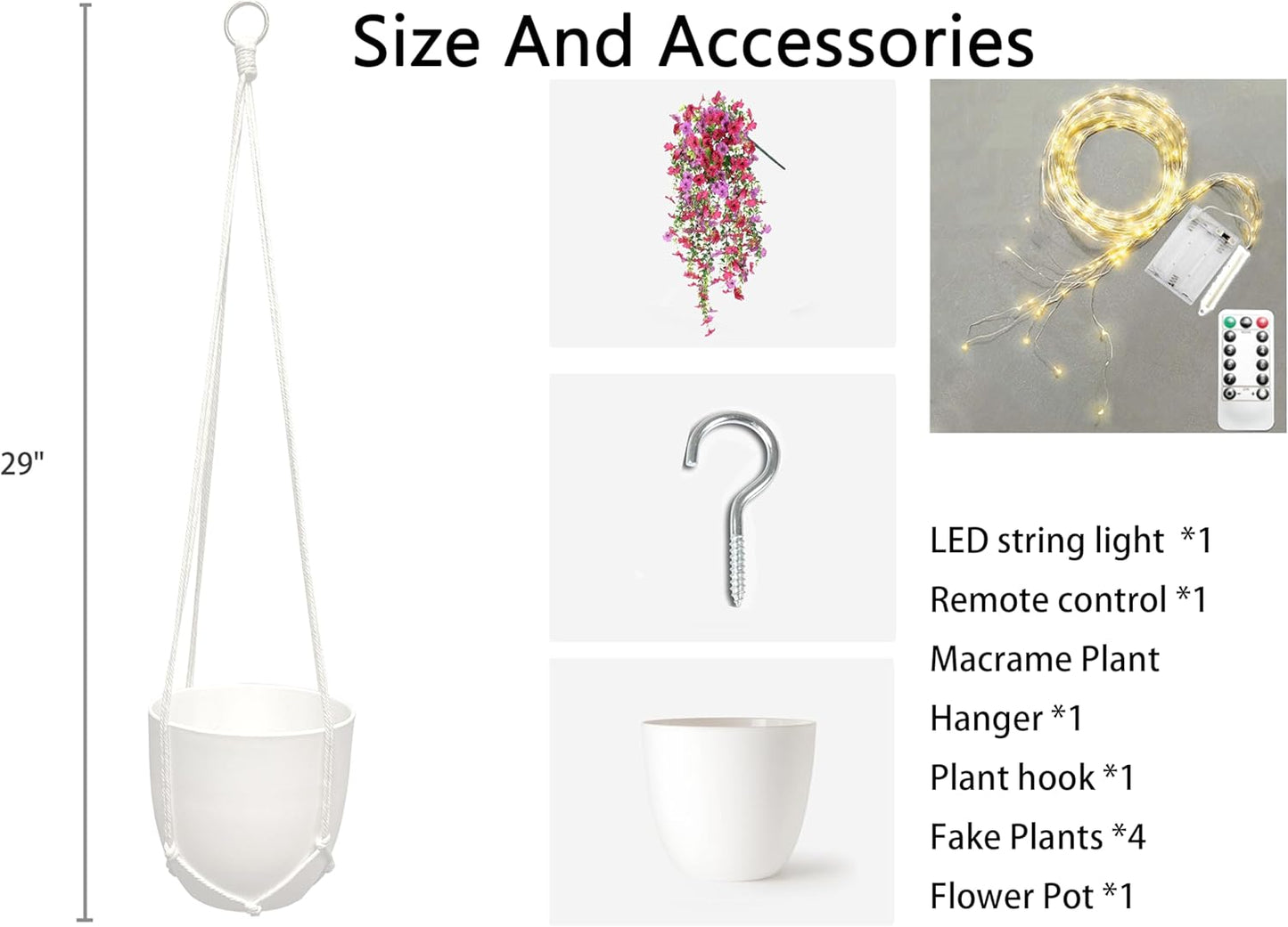 Comtelek Fake Hanging Plants with Lights Artificial Plants for Home Decor Macrame Plant Hanger with Fake Vines Faux Hanging Planter for Wall Ceiling Bedroom Bathroom Kitchen Office Boho Decor Indoor