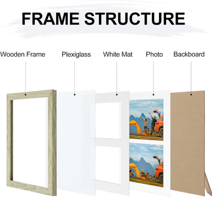 Vittanly 11x14 Collage Picture Frame, Displays 5Pcs 4x6 Pictures with Mat or 1Pcs 11x14 without Mat for Wall Mounting, Picture Frames Collage Wall Decor in Black, 1 Pack